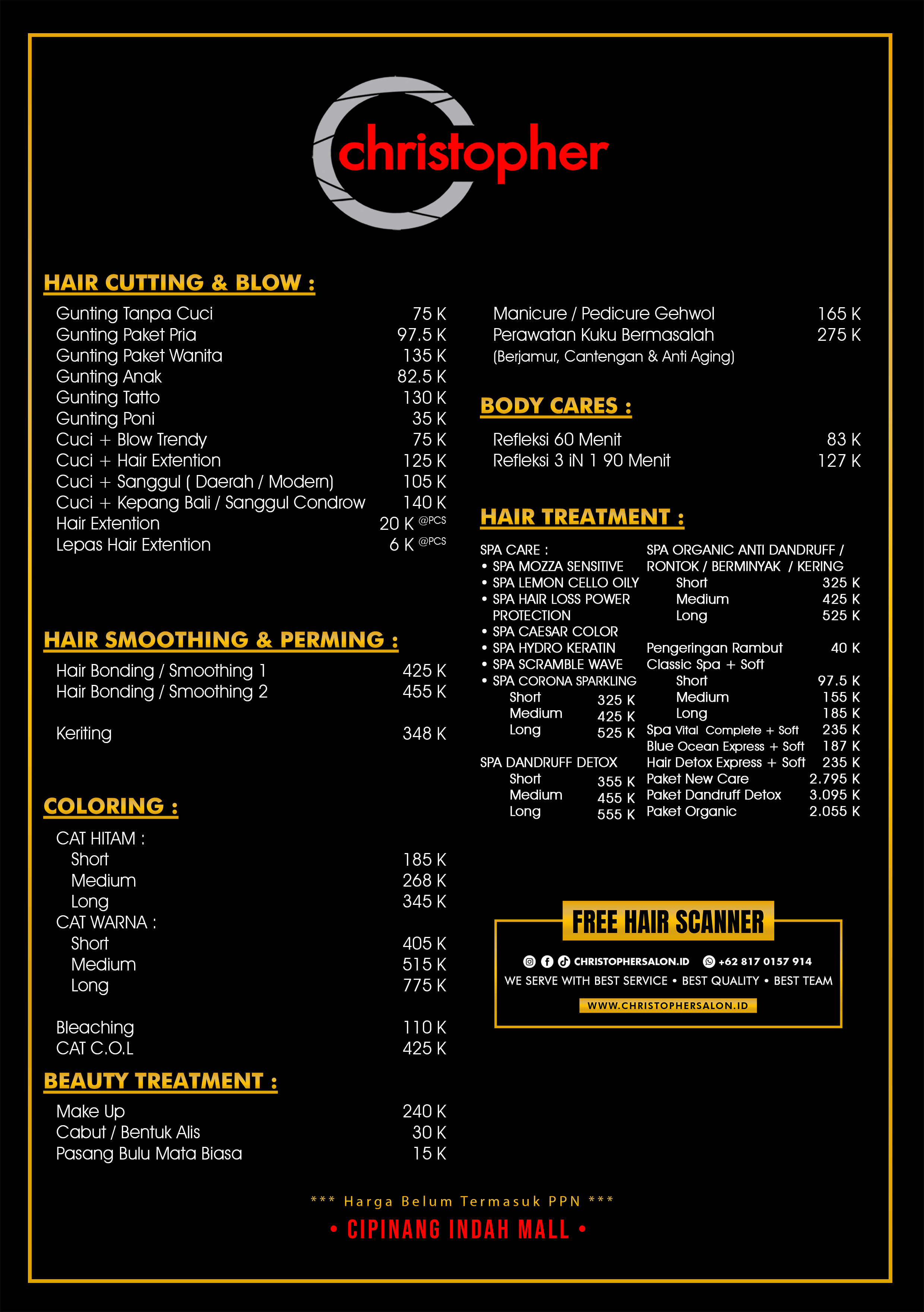 Cipinang Indah Mall Price List