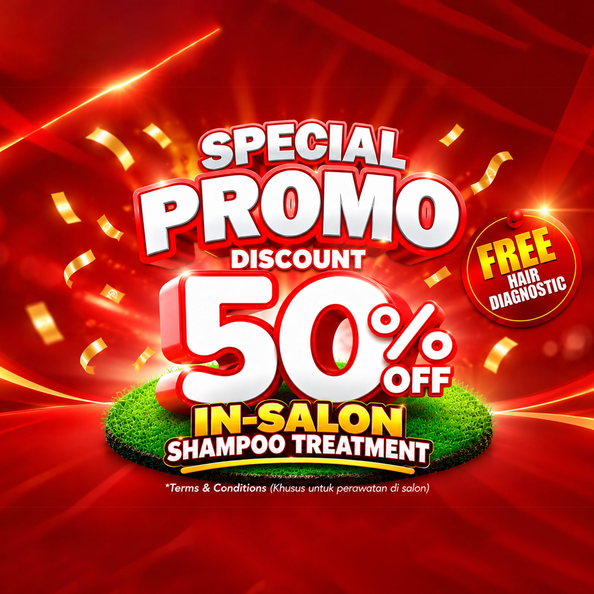 Promo Oktober Christopher Salon Shampoo Treatment diskon 50 persen dan Free Hair Diagnostic