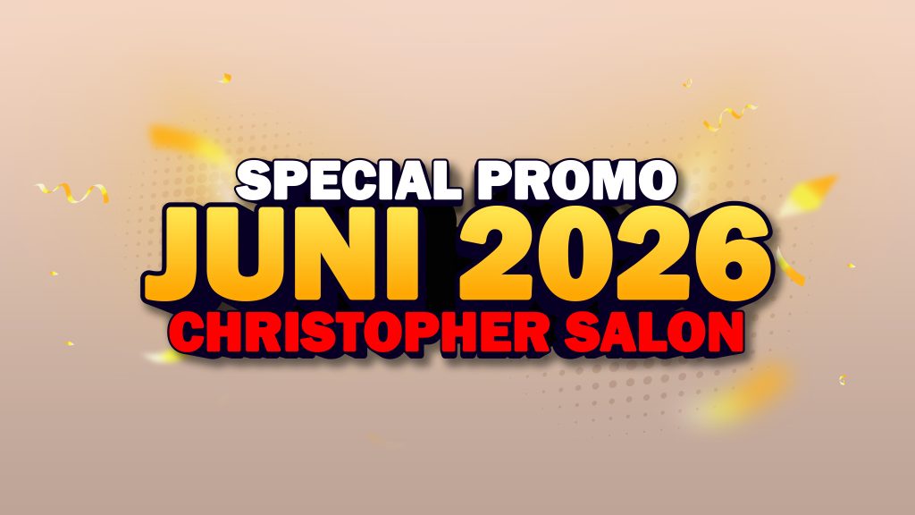 Nikmati Promo Christopher Salon Juni 2026! Dapatkan diskon hingga 50% untuk Hair Treatment, Hair Spa, Nail Art, Eyelash Extension, dan berbagai layanan kecantikan favorit Anda.