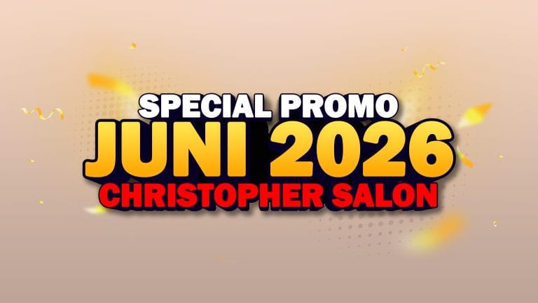 Nikmati Promo Christopher Salon Juni 2026! Dapatkan diskon hingga 50% untuk Hair Treatment, Hair Spa, Nail Art, Eyelash Extension, dan berbagai layanan kecantikan favorit Anda.
