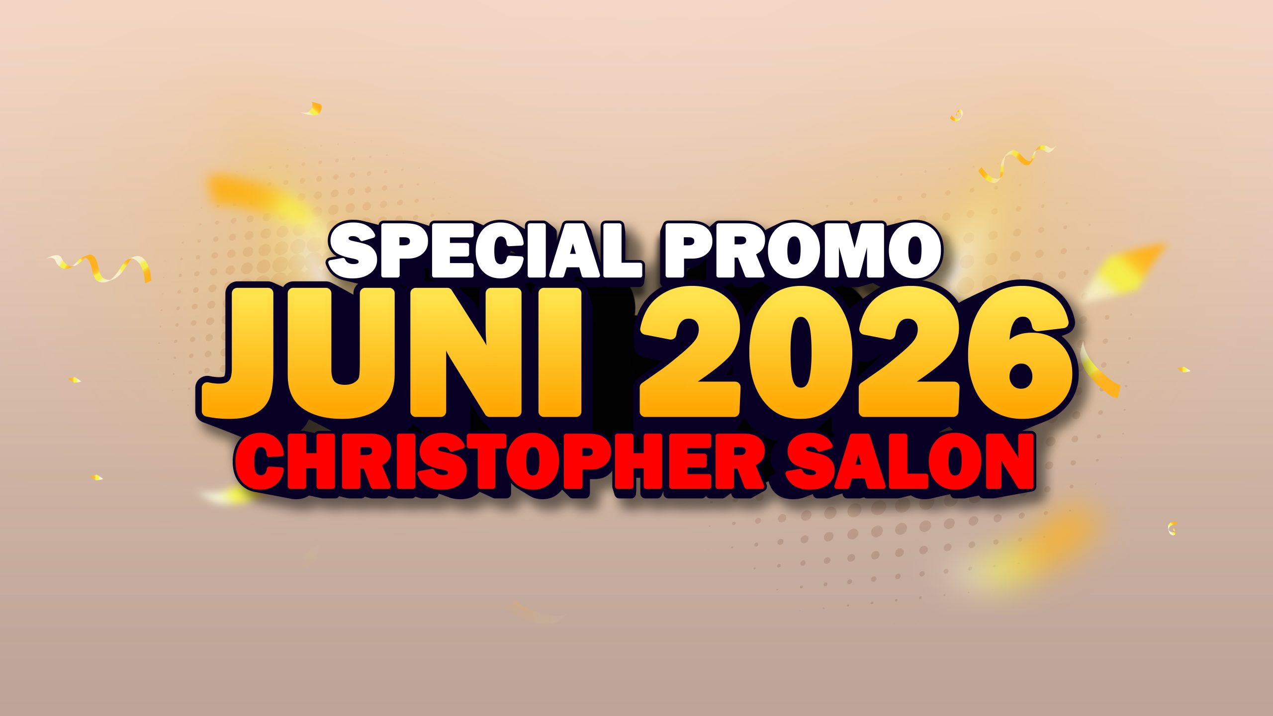 Nikmati Promo Christopher Salon Juni 2026! Dapatkan diskon hingga 50% untuk Hair Treatment, Hair Spa, Nail Art, Eyelash Extension, dan berbagai layanan kecantikan favorit Anda.