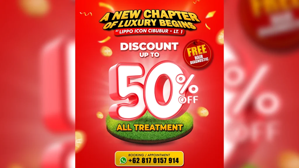 Promo Christopher Salon Lippo Icon Cibubur diskon hingga 50 persen untuk all treatment dengan Free Hair Diagnostic