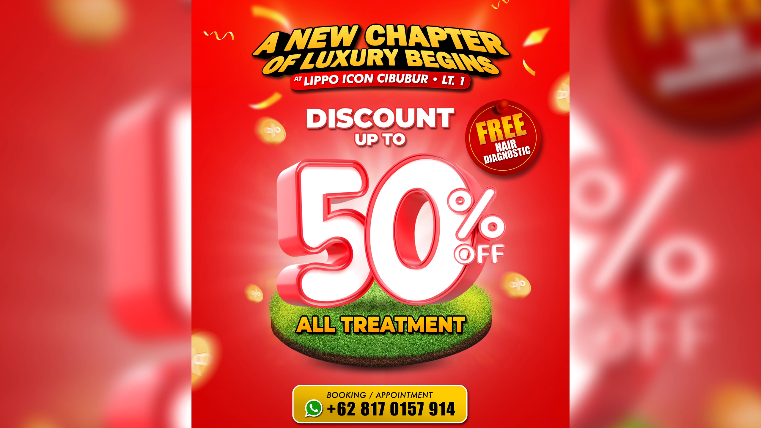 Promo Christopher Salon Lippo Icon Cibubur diskon hingga 50 persen untuk all treatment dengan Free Hair Diagnostic