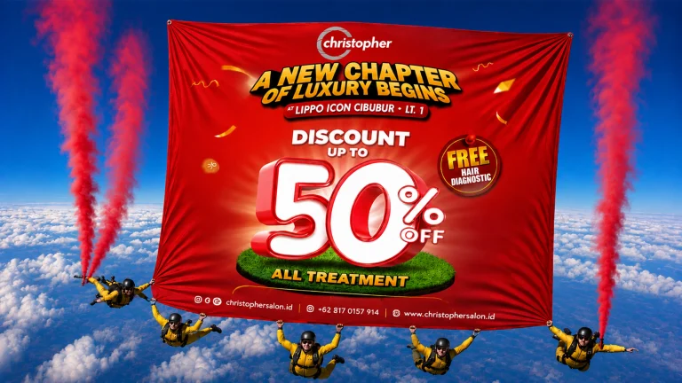 Promo Christopher Salon Lippo Icon Cibubur diskon hingga 50 persen untuk all treatment dengan Free Hair Diagnostic