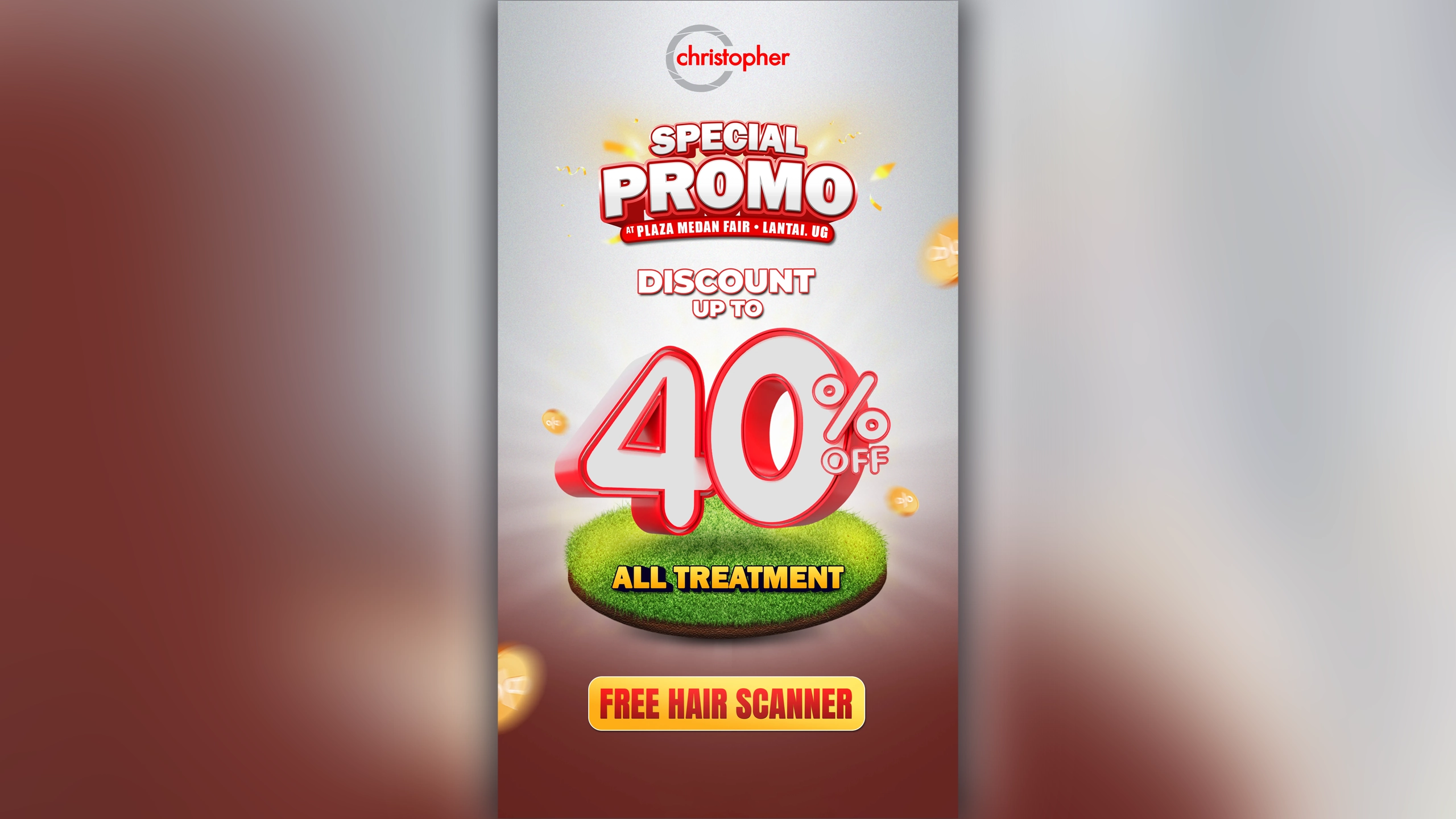 Promo Christopher Salon Plaza Medan Fair Medan diskon hingga 40 persen dan gratis Hair Scanner