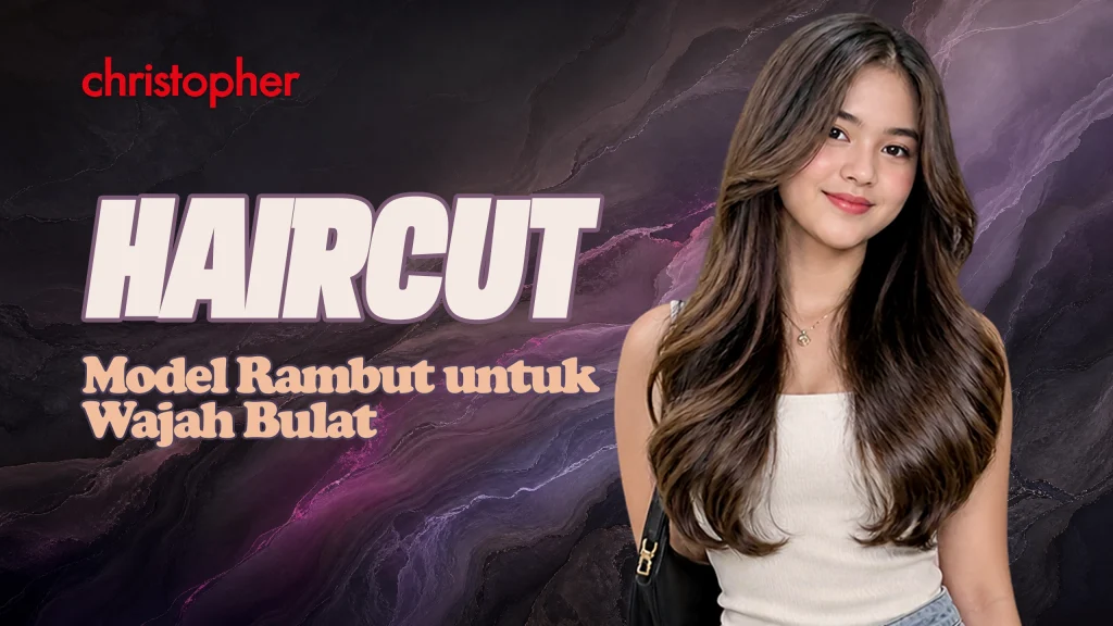 Model rambut wanita untuk wajah bulat dengan potongan layer modern di Christopher Salon
