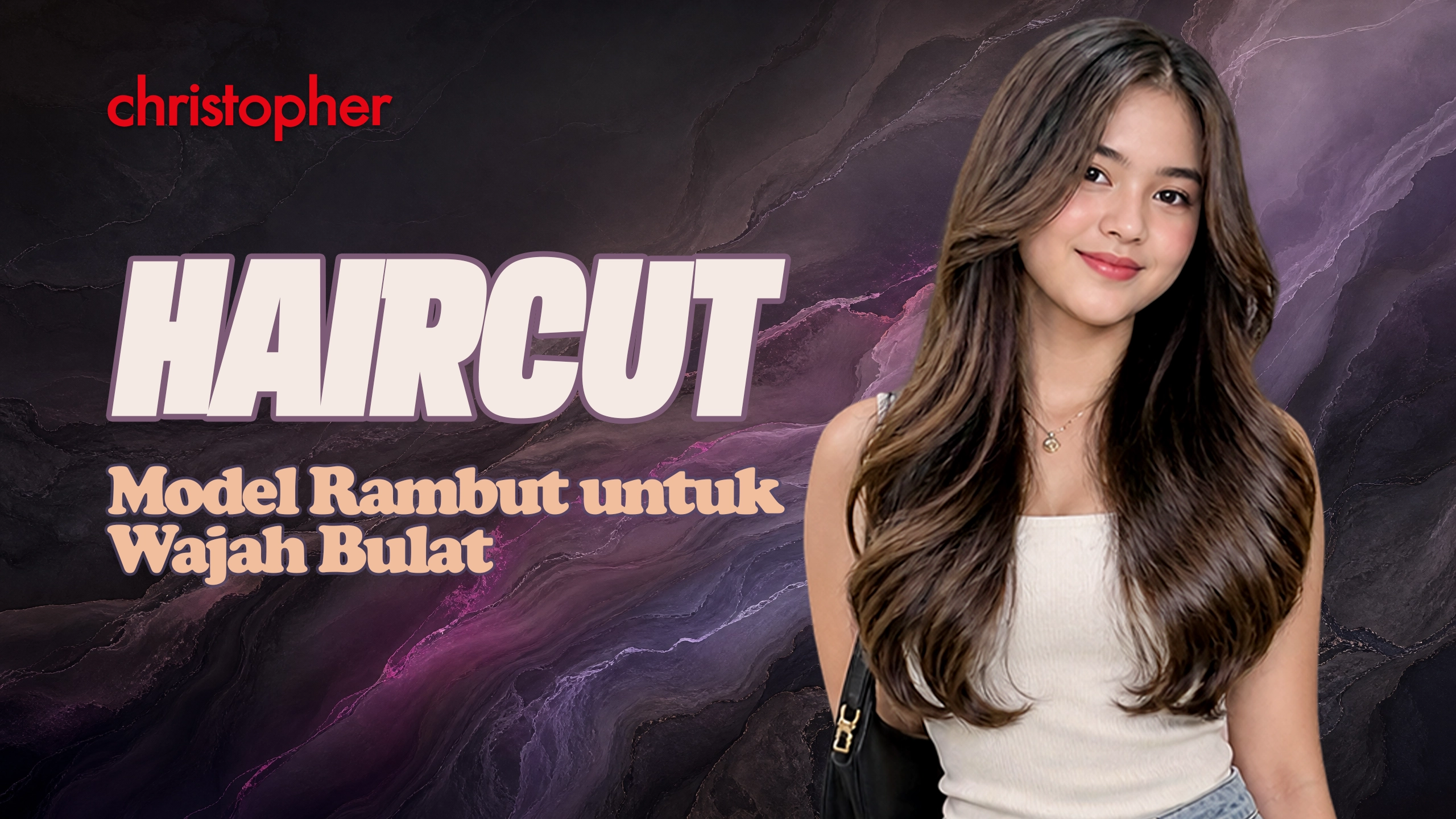 Model rambut wanita untuk wajah bulat dengan potongan layer modern di Christopher Salon